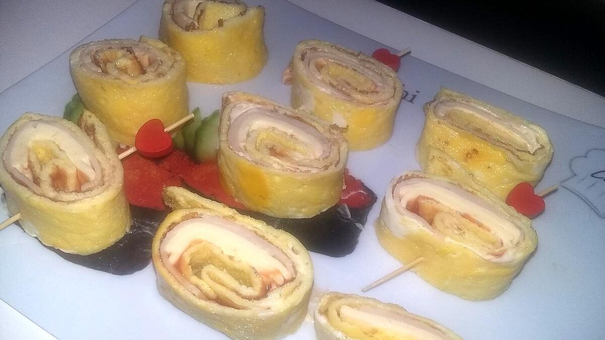 recette Roulé omelette jambon fromage