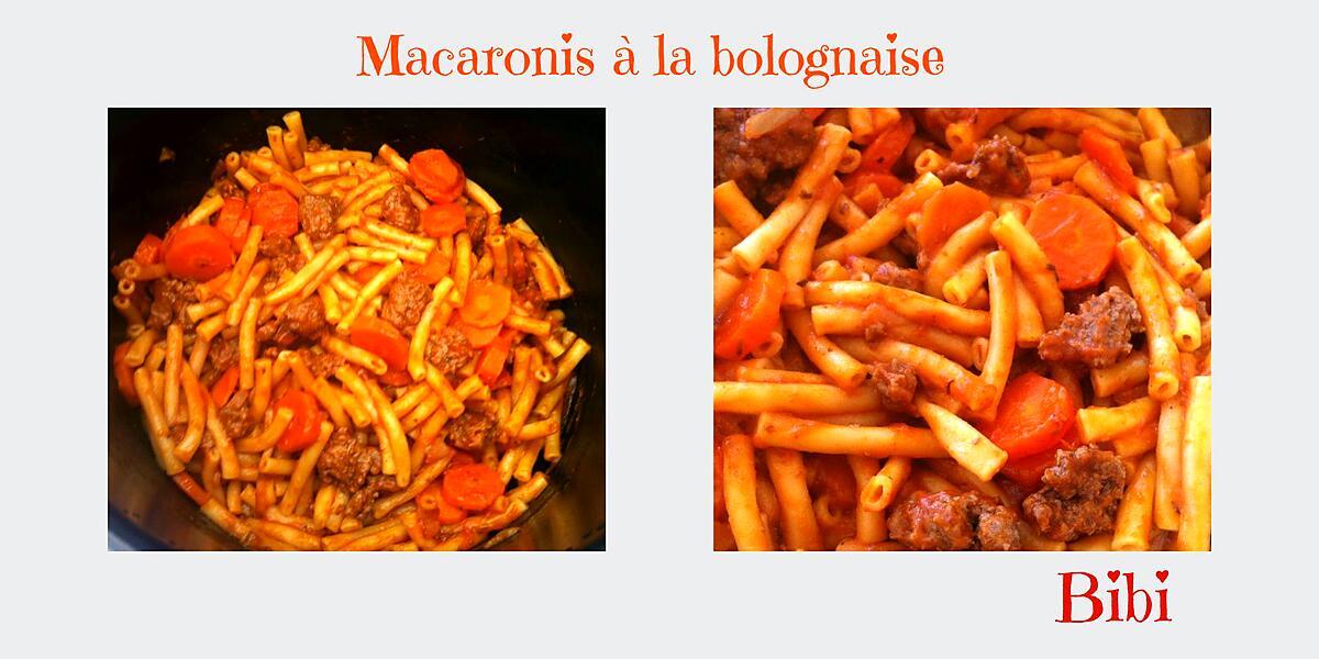 recette MACARONIS A LA BOLOGNAISE au COOKEO