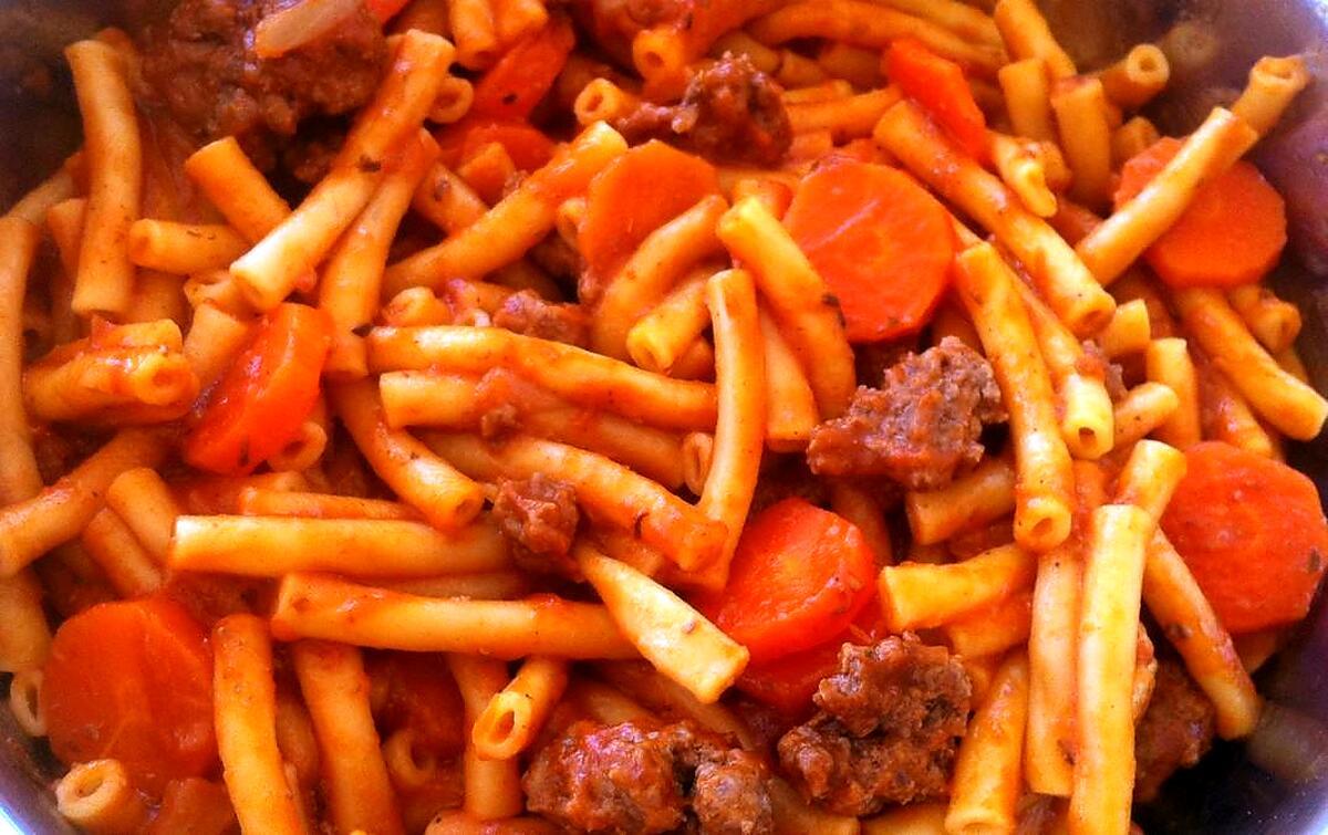 recette MACARONIS A LA BOLOGNAISE au COOKEO