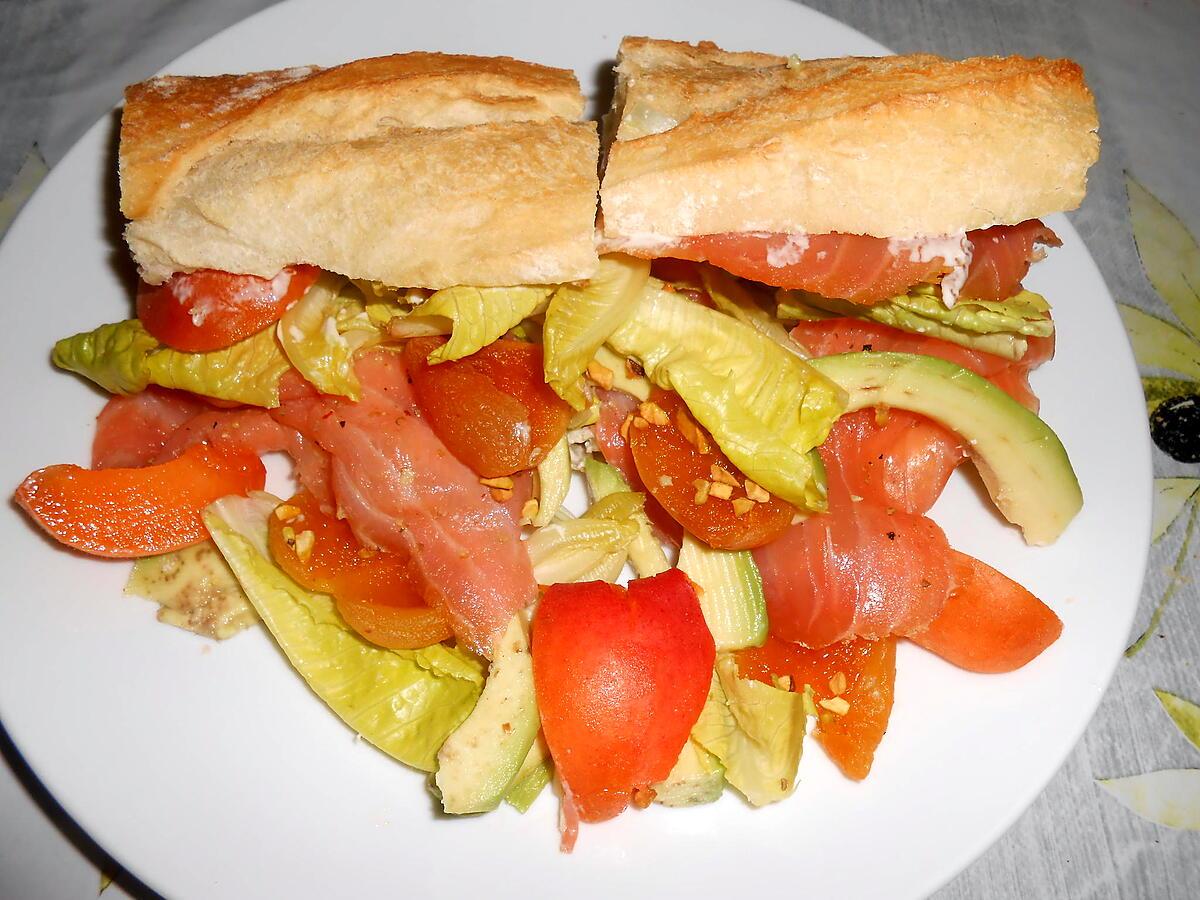 recette SANDWICH AU SAUMON FUME