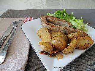 recette Duo de saucisses et pommes de terre aux herbes