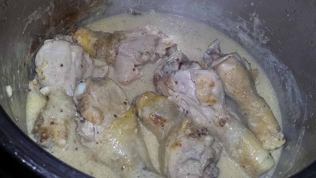 recette Poulet a la crème moutarde a l'ancienne