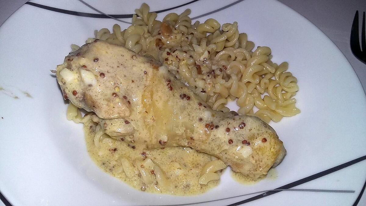 recette Poulet a la crème moutarde a l'ancienne