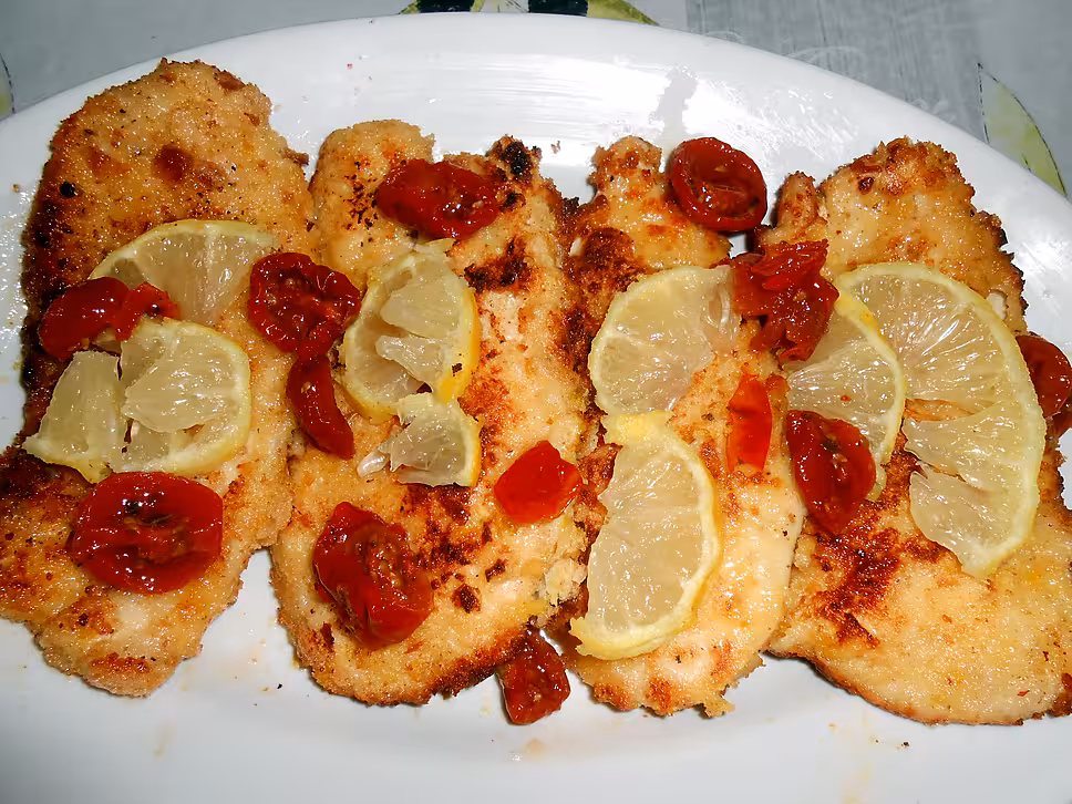 recette ESCALOPES DE POULET PANEES AU CITRON