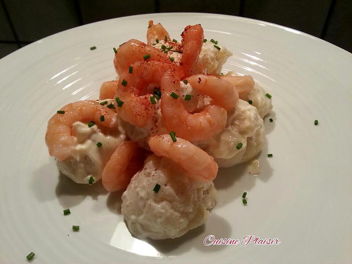 recette Chou-fleur mayonnaise crevettes