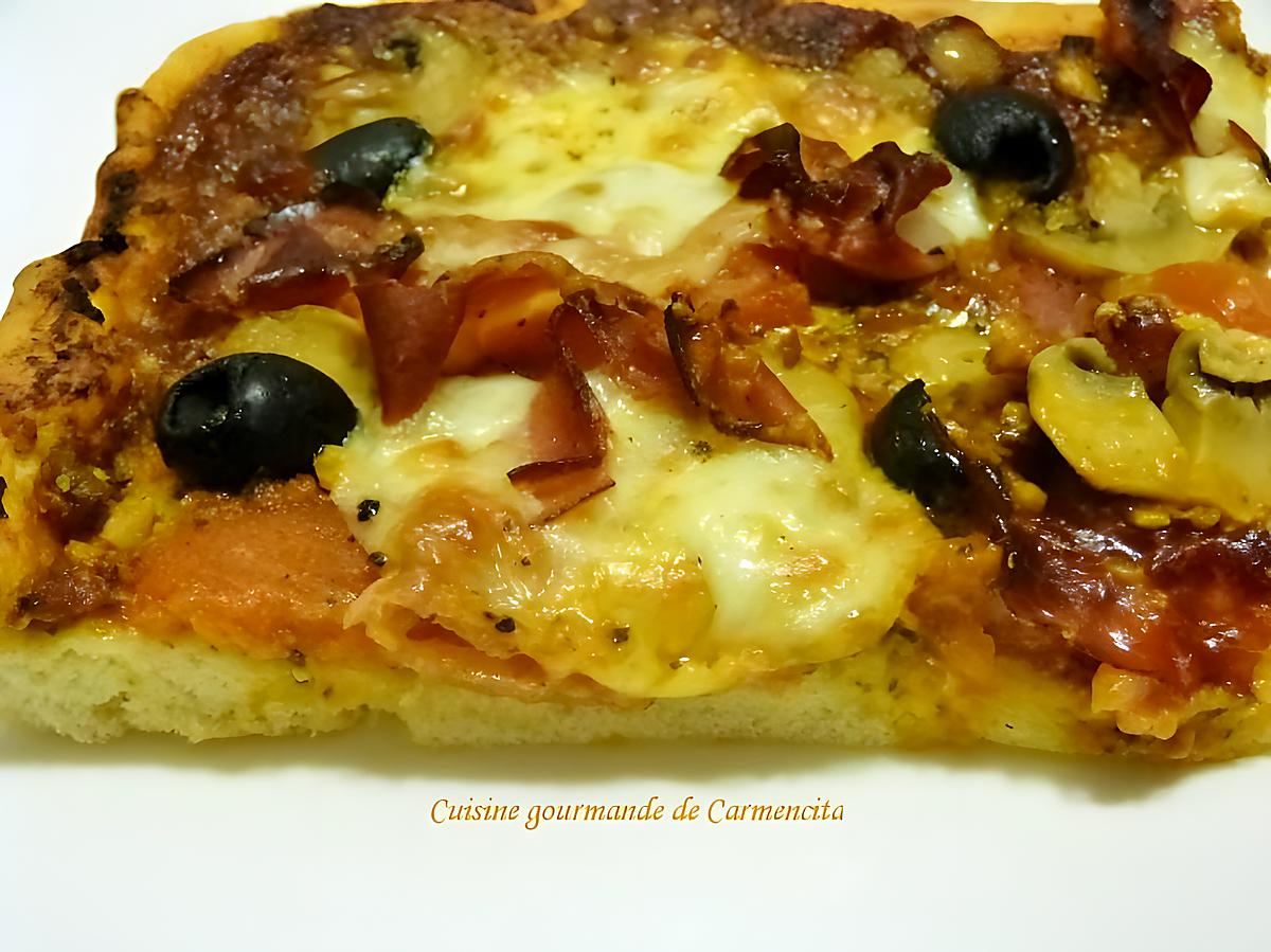 recette Pizza Speck et olives noires