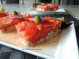 recette Tomates sur une mousse de thon