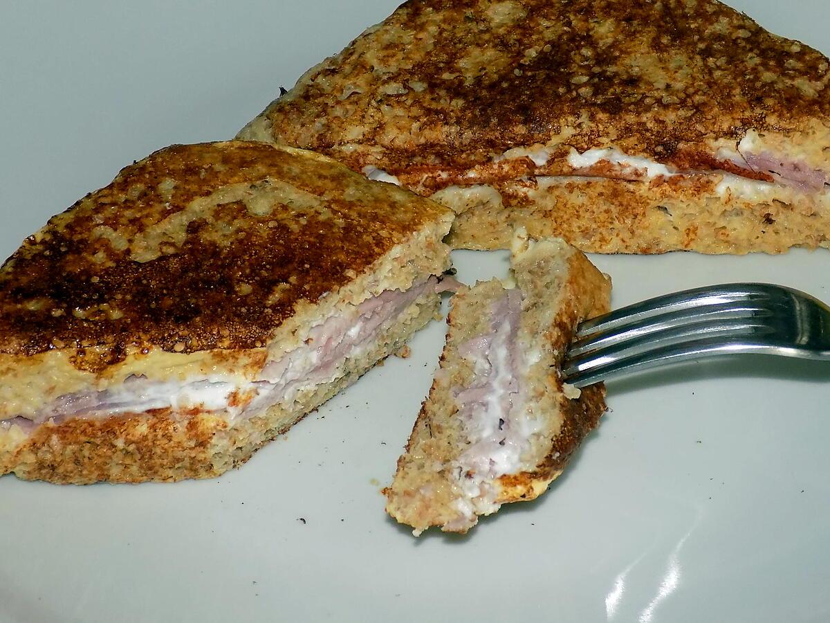 recette Croque-perdu jambon chèvre dukan