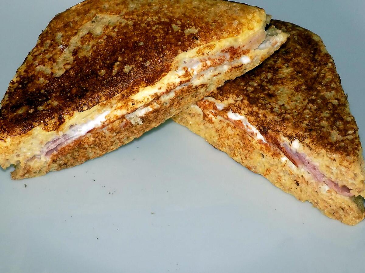 recette Croque-perdu jambon chèvre dukan