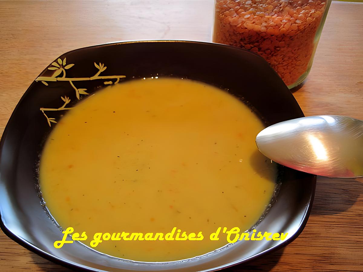 recette Crème de lentilles corail