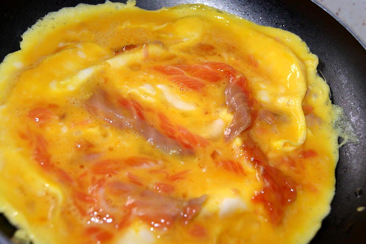 recette Omelette au saumon fumé