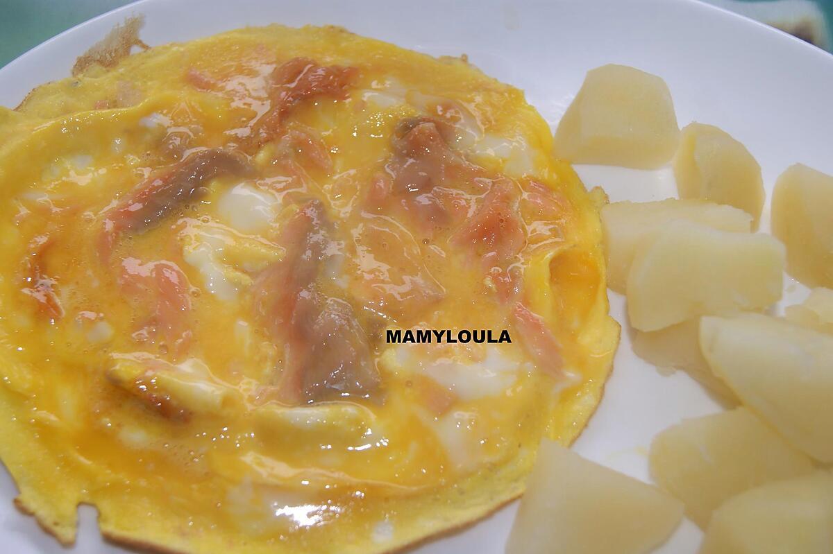 recette Omelette au saumon fumé