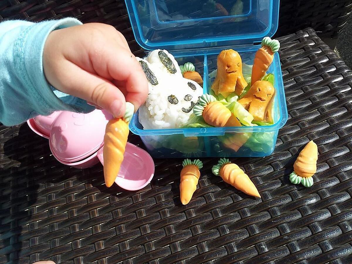 recette Bento lapin kawaii et ses knackis pieuvre