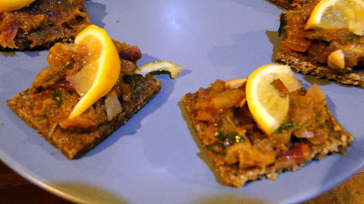 recette Nazkhatun (canapés d'aubergine)