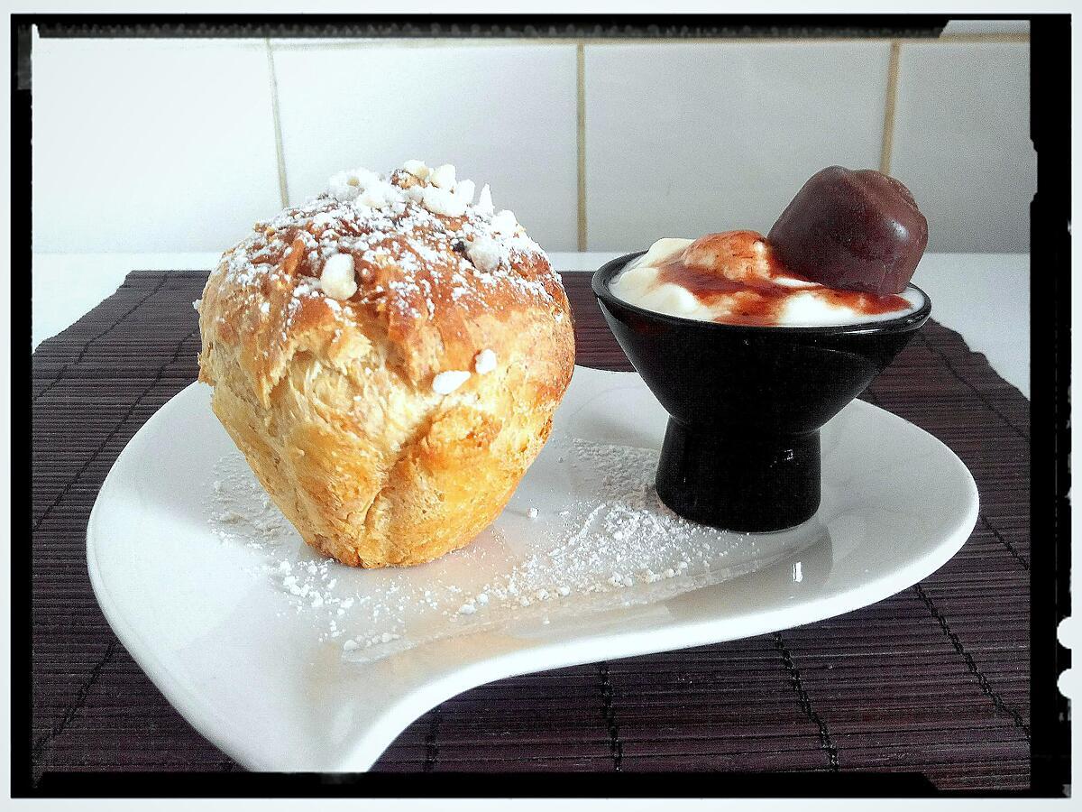 recette boule de pain au fromage blanc et son coeur de ganache choco-cerise