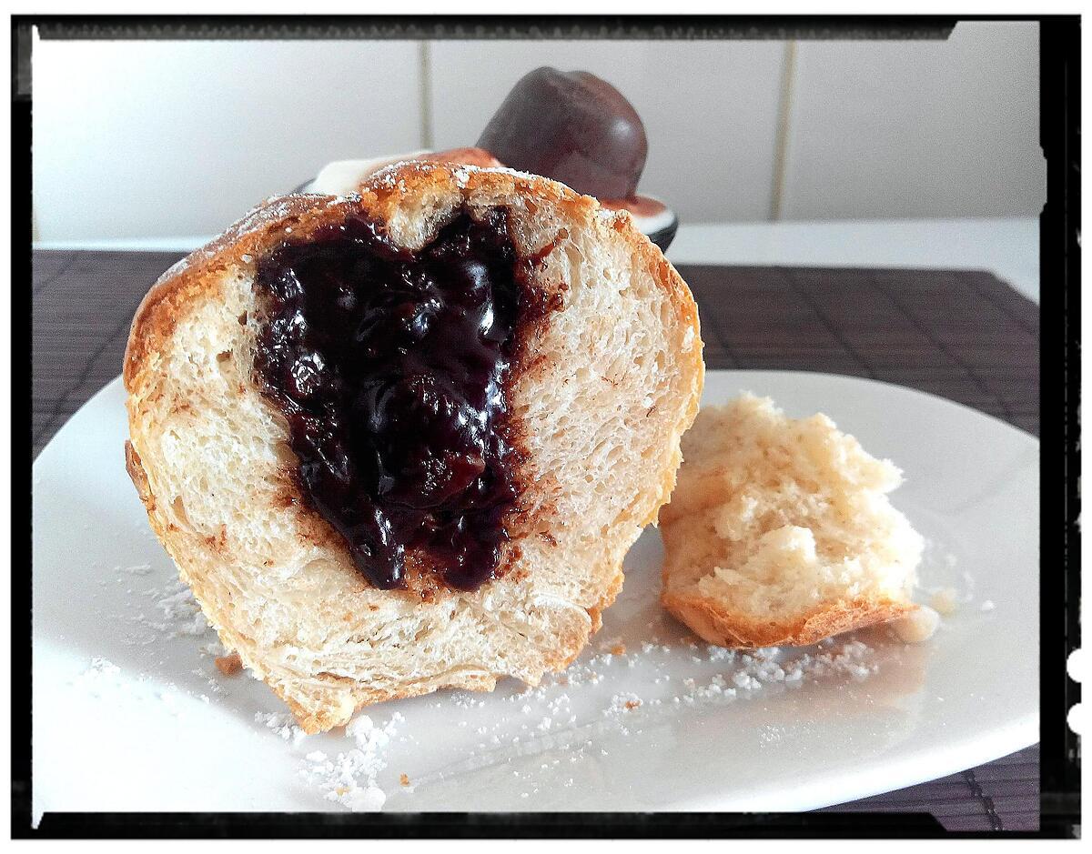 recette boule de pain au fromage blanc et son coeur de ganache choco-cerise