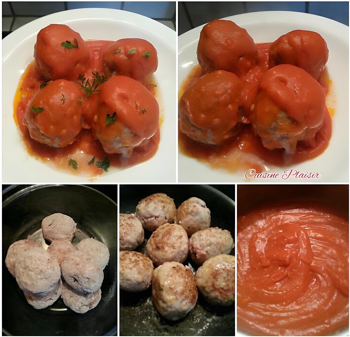 recette Boulettes 'sauce tomatée' à ma façon