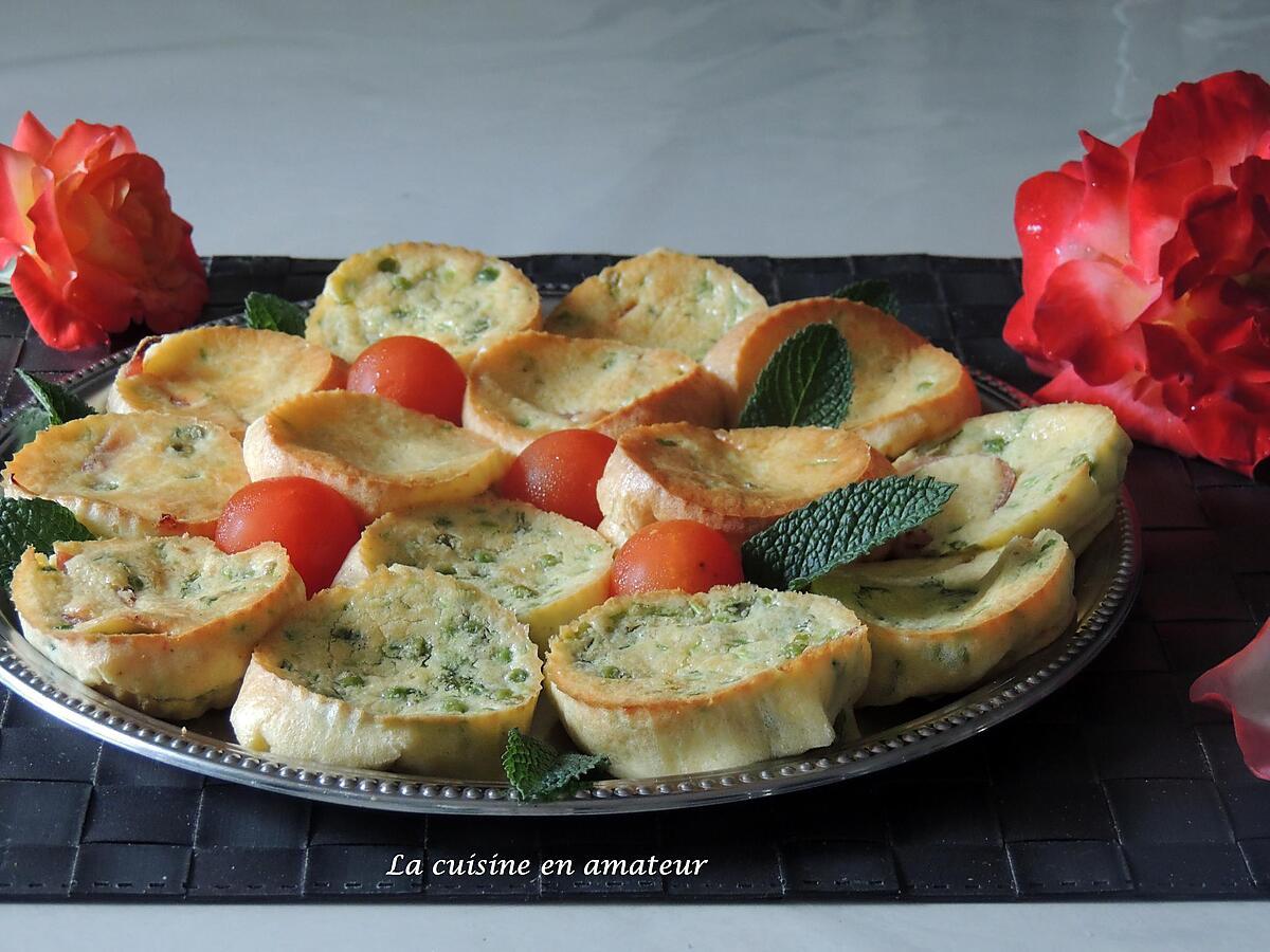 recette Minis clafoutis au jambon et petits pois