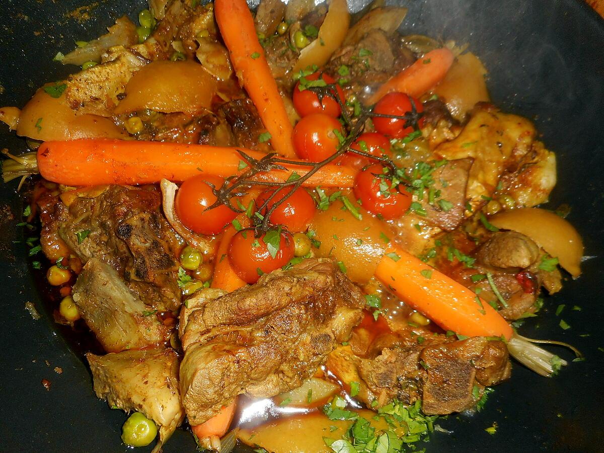 recette Tajine d agneau aux artichaut,petits pois,carottes