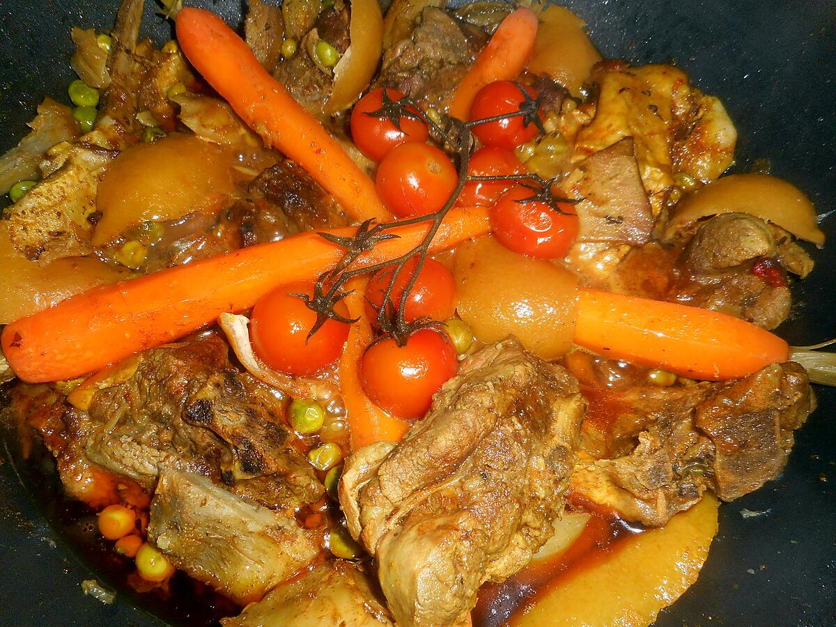 recette Tajine d agneau aux artichaut,petits pois,carottes