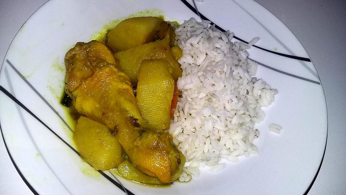 recette Poulet et légumes au lait de coco et au curry