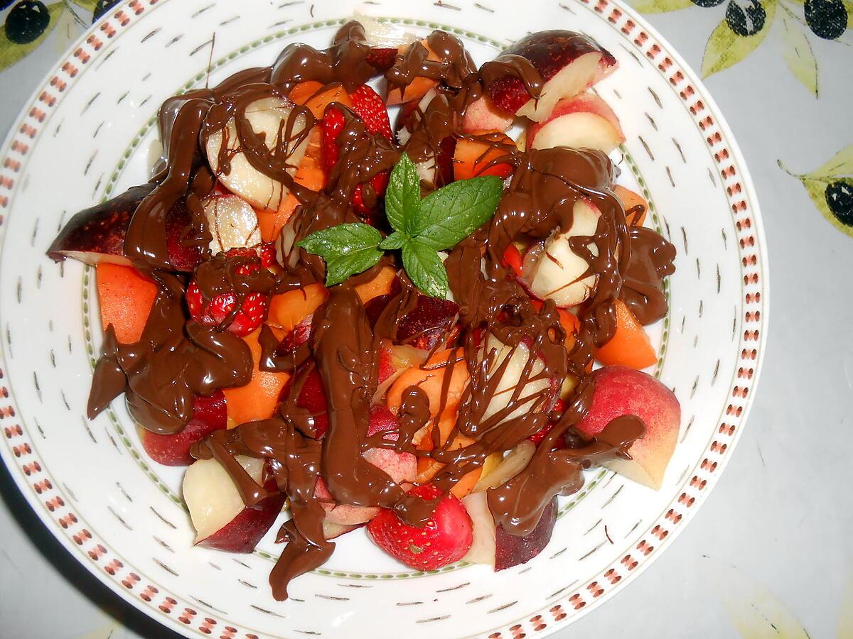 recette SALADE DE FRUITS AU CHOCOLAT