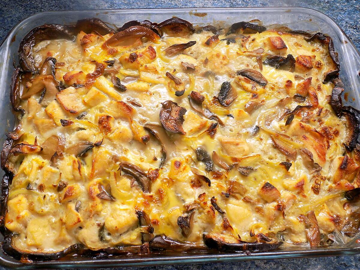 recette Gratin poulet aubergine