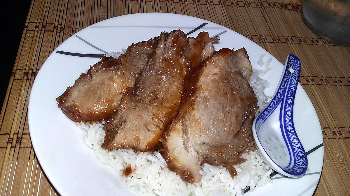 recette Rôtis de porc laqué au vinaigre noir