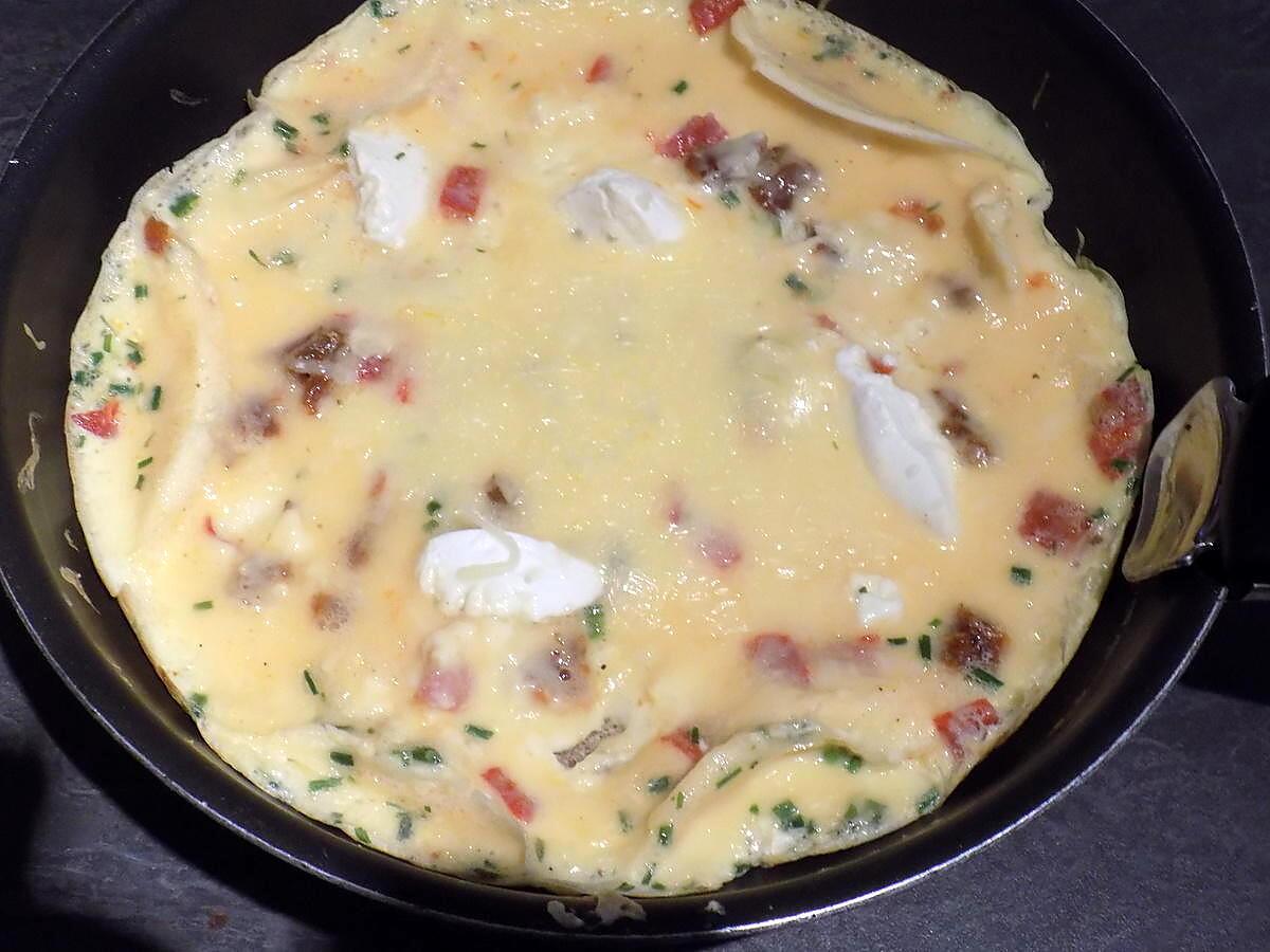 recette Omelette pepperoni/chèvre (compatible dukan)