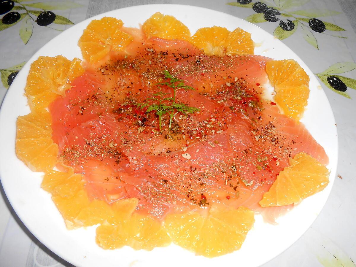 recette CARPACCIO DE SAUMON A L'ORANGE