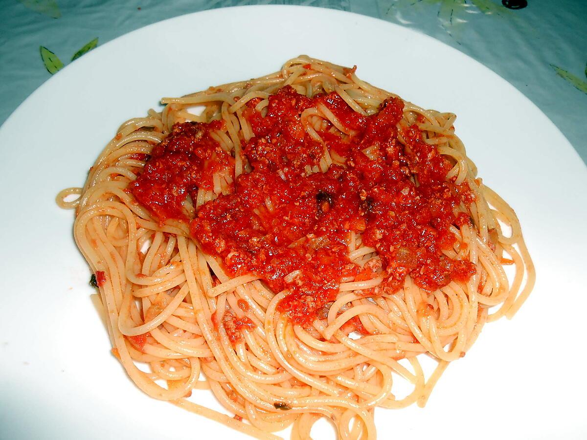 recette SPAGHETTI BOLOGNAISE A LA MORTADELLE