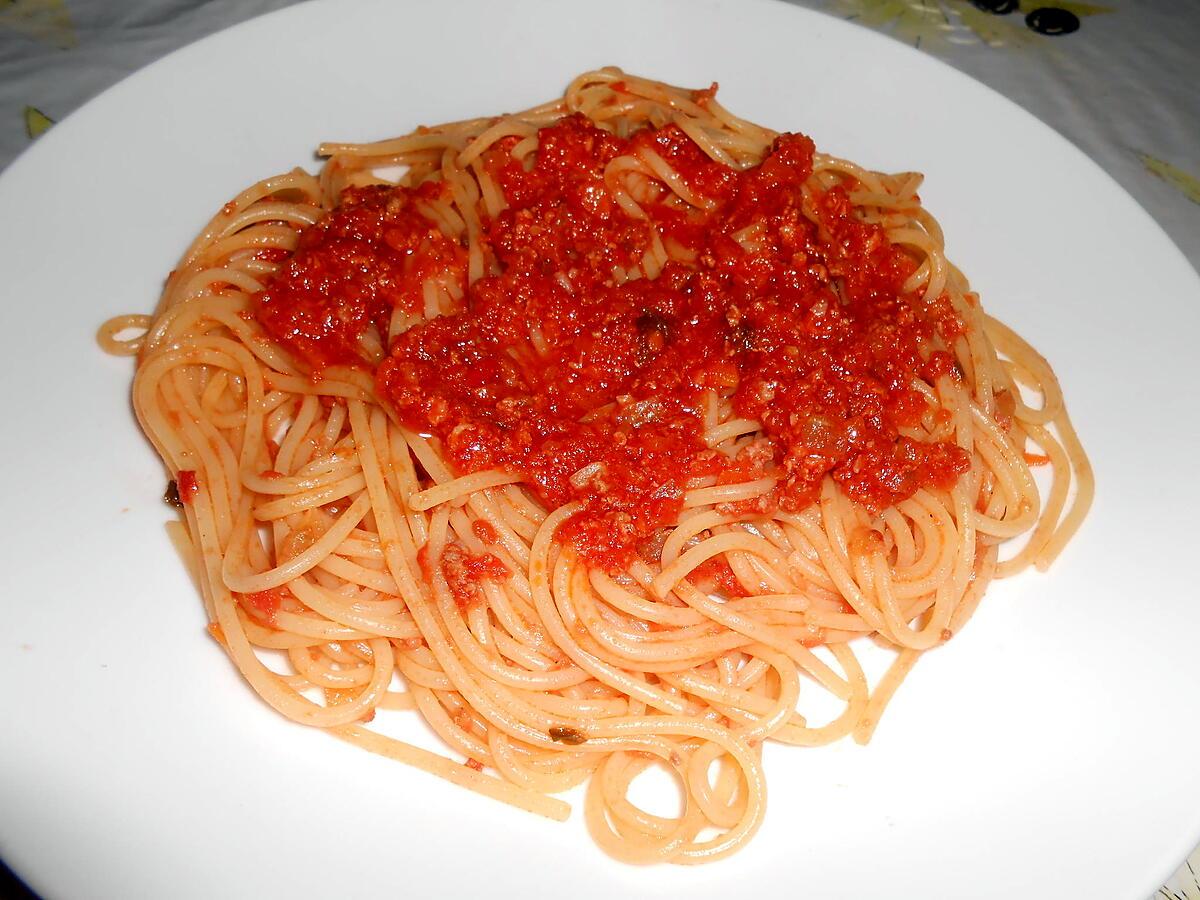 recette SPAGHETTI BOLOGNAISE A LA MORTADELLE