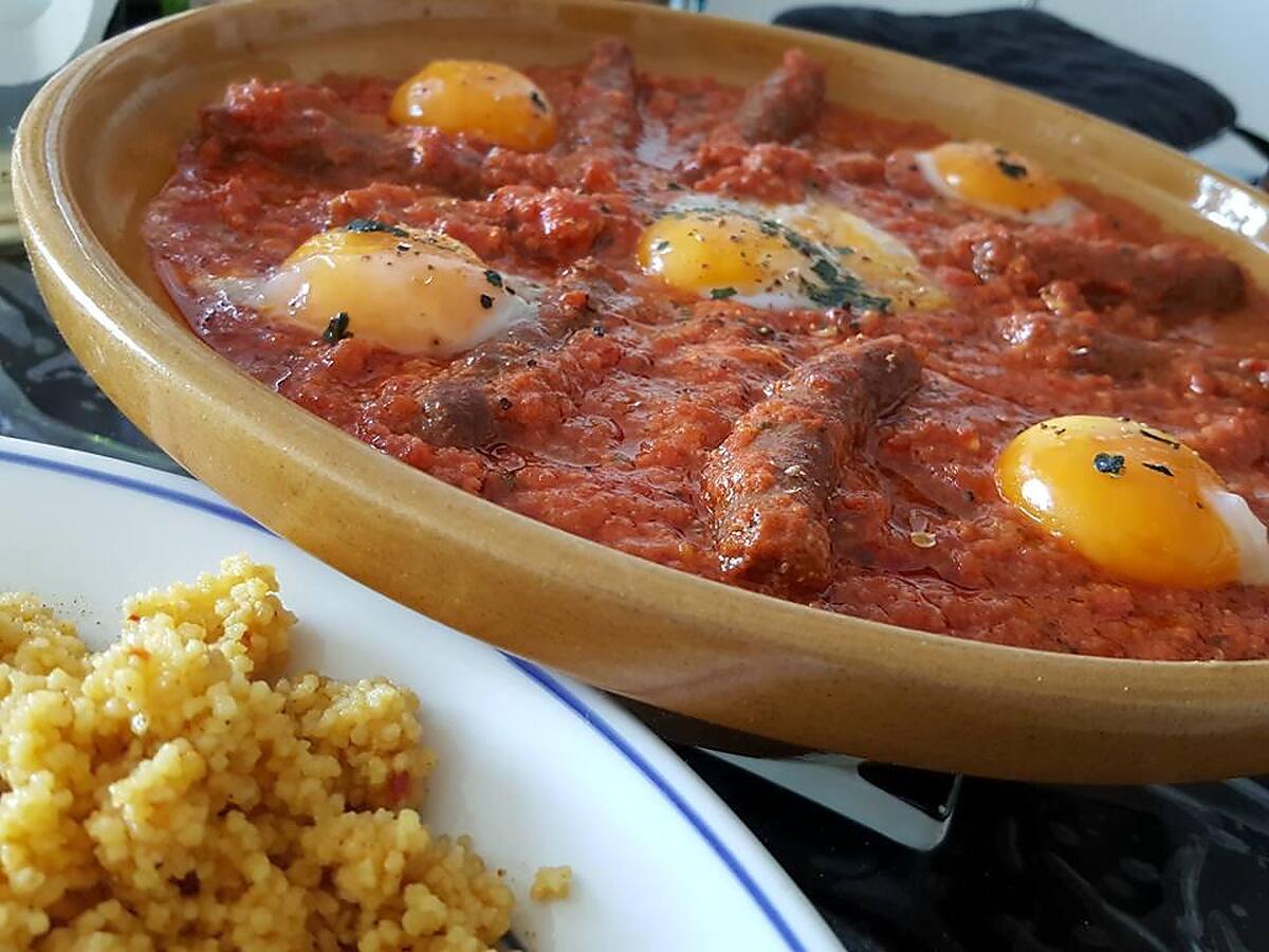 Tajine de riz rouge aux merguez