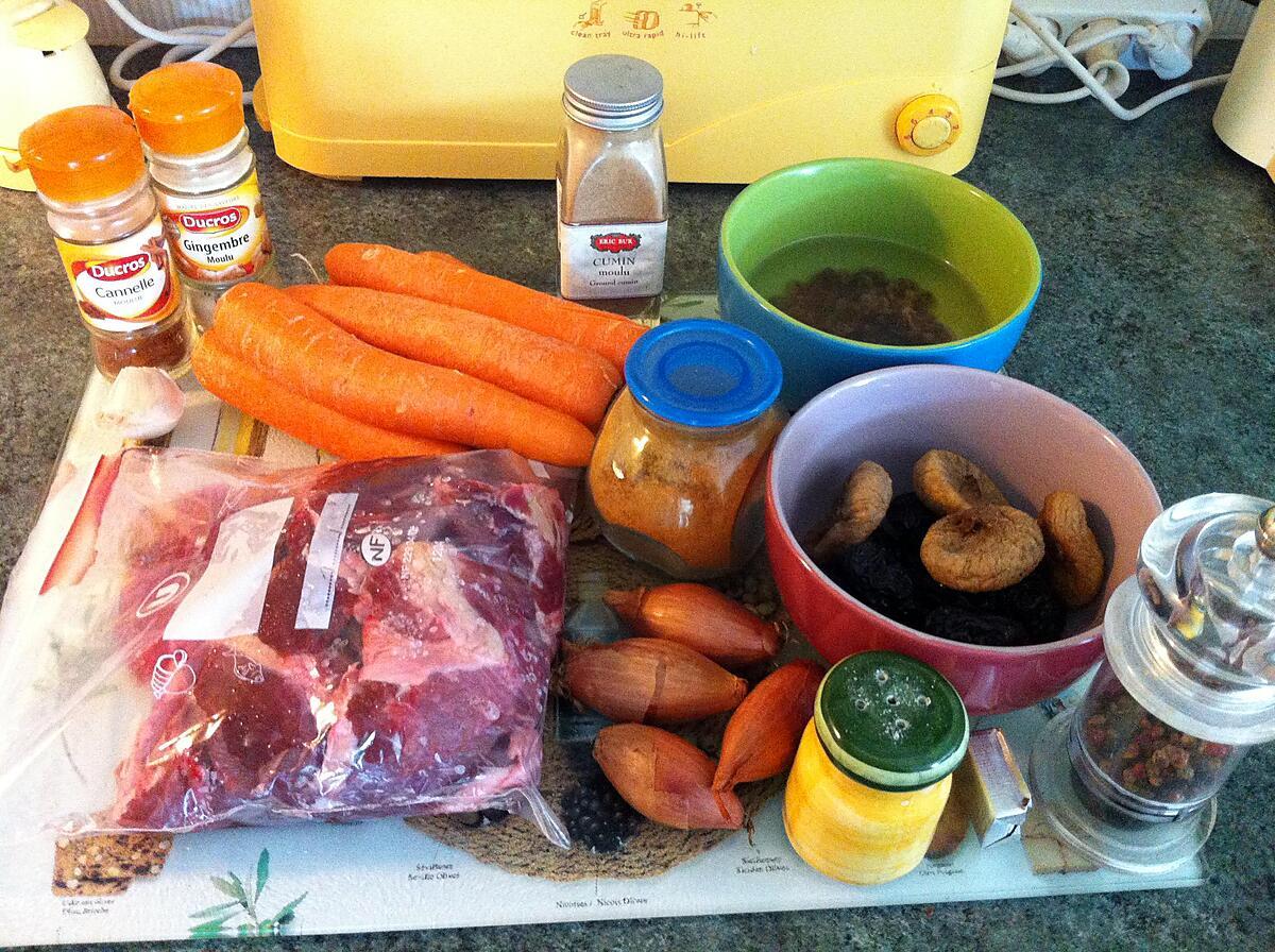 recette Tajine de boeuf aux carottes et fruits secs