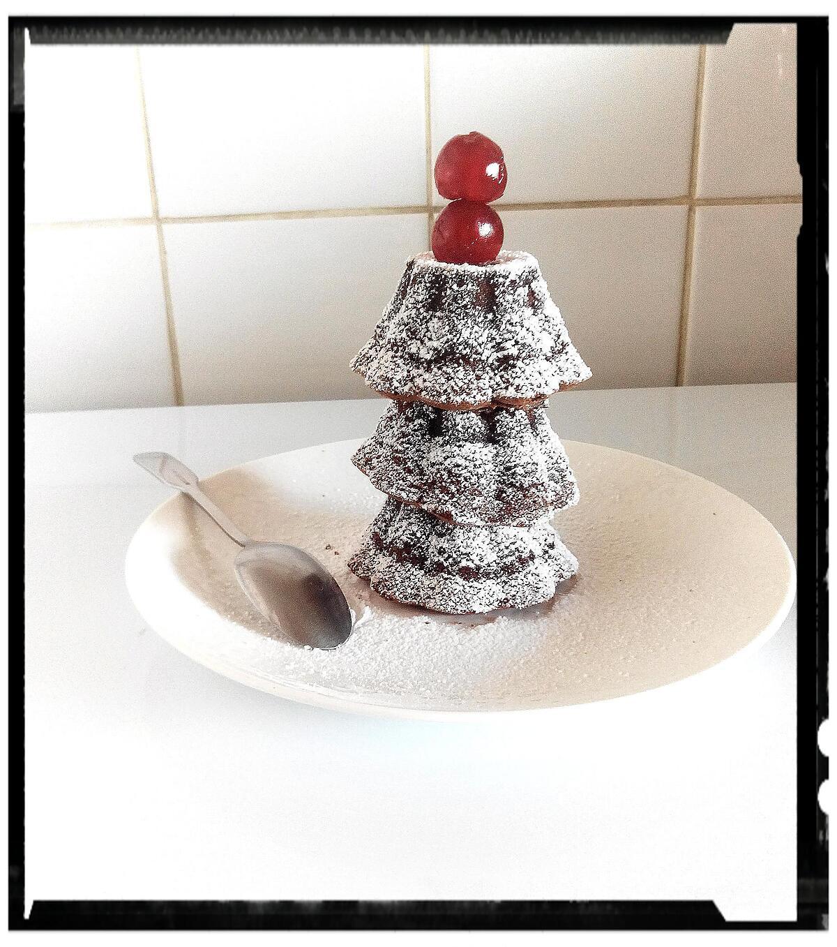 recette sapin de fondant au chocolat coeur de crème earl grey