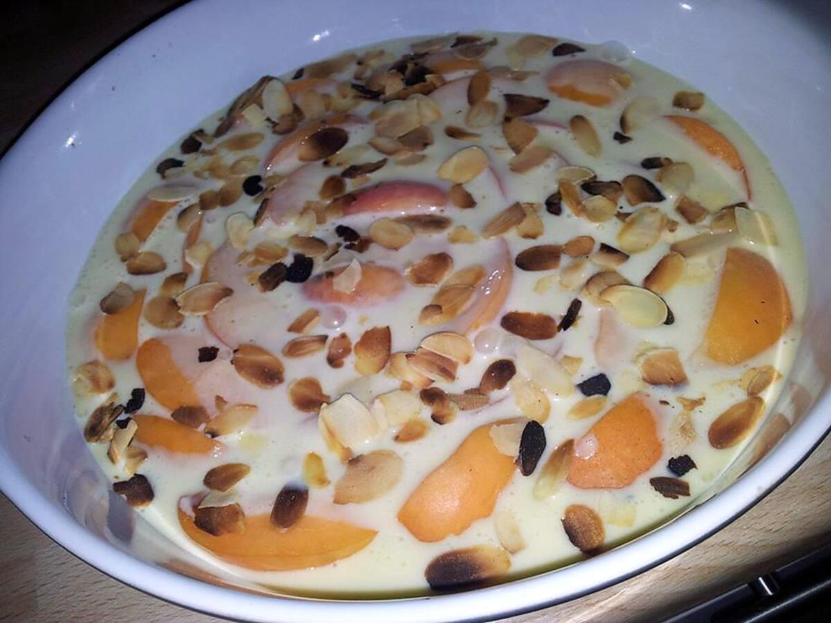 recette Clafoutis aux abricots et amandes(cuit au micro-ondes)