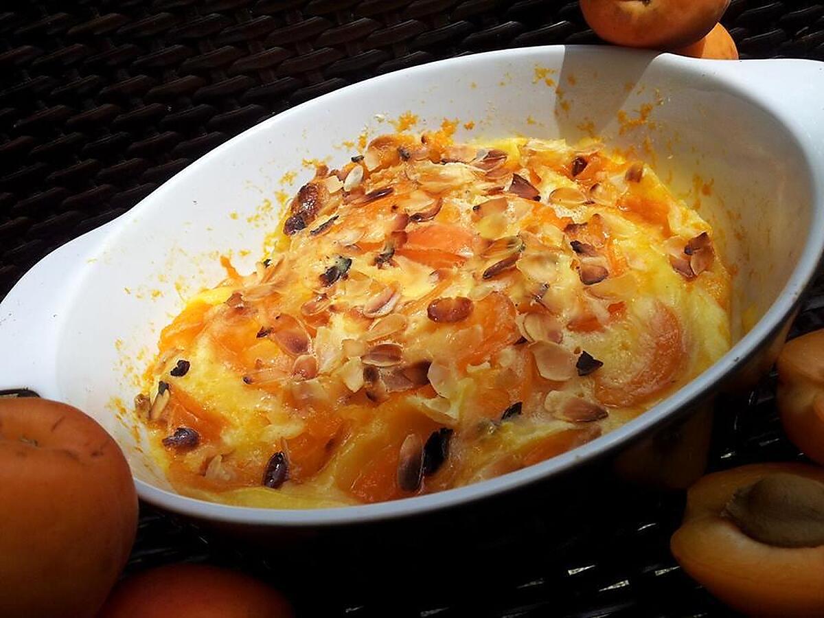 recette Clafoutis aux abricots et amandes(cuit au micro-ondes)