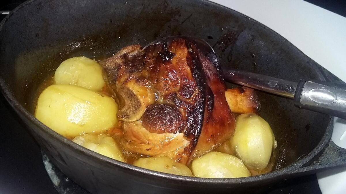 recette Jarret de porc confit a la bière et au baies de goji