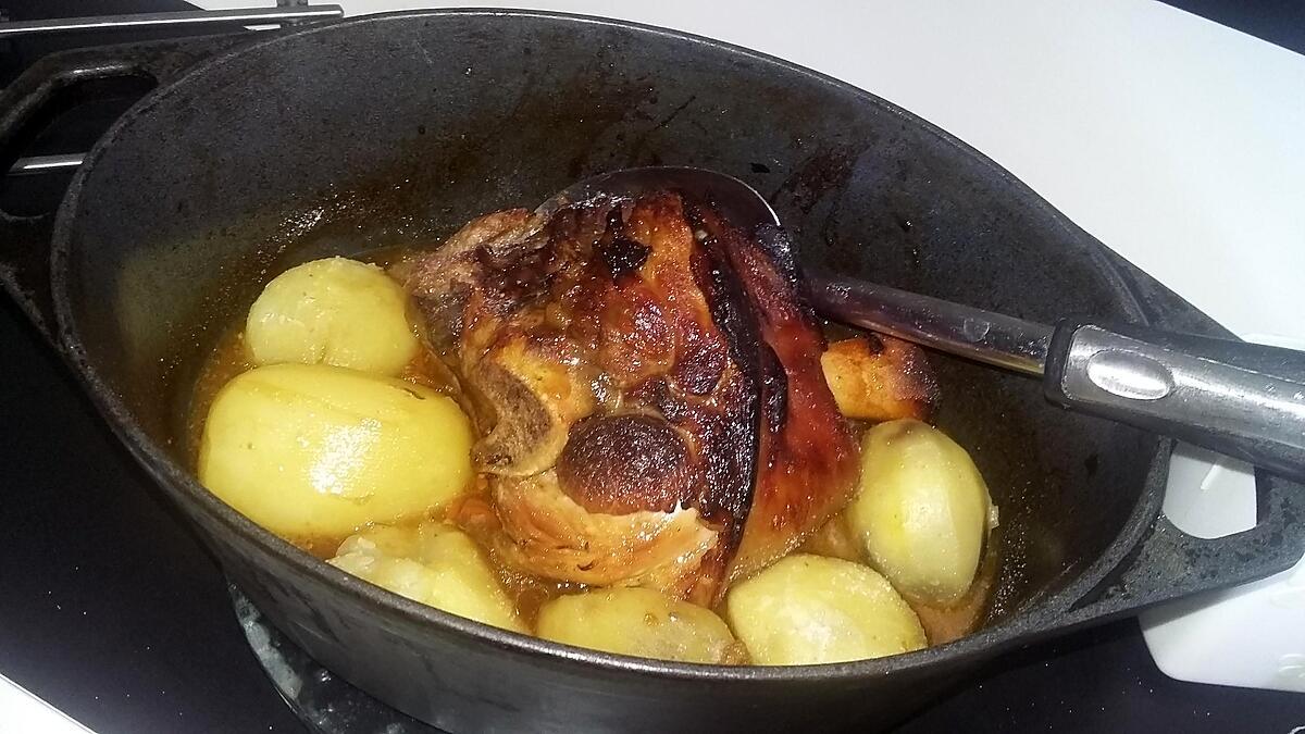 recette Jarret de porc confit a la bière et au baies de goji