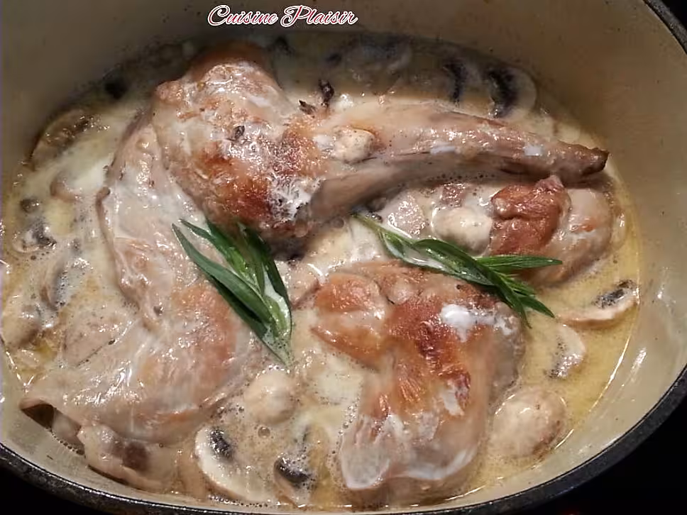recette Lapin à l'estragon et aux champignons