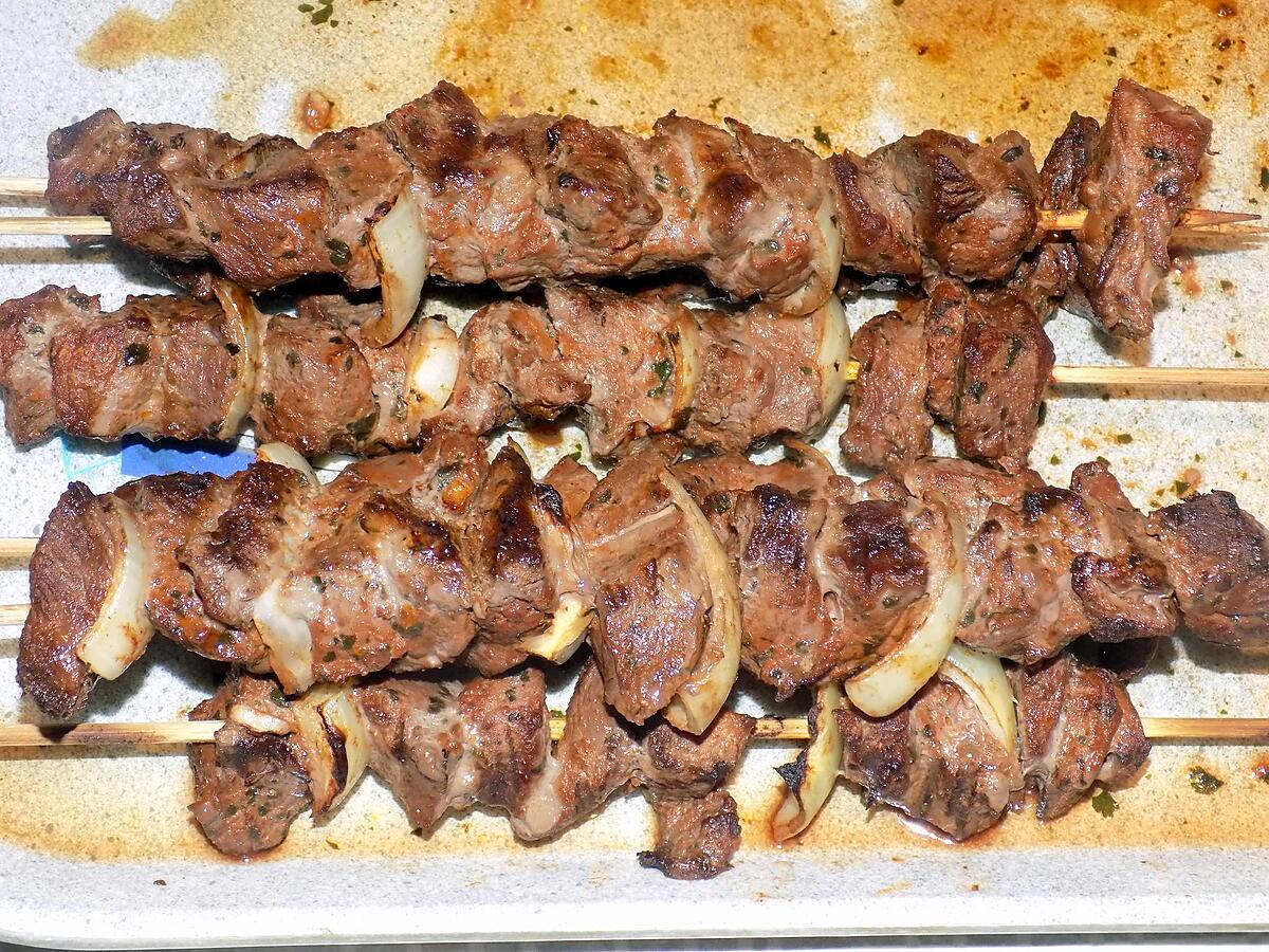 recette Brochettes de boeuf à la chermoula (compatible dukan)