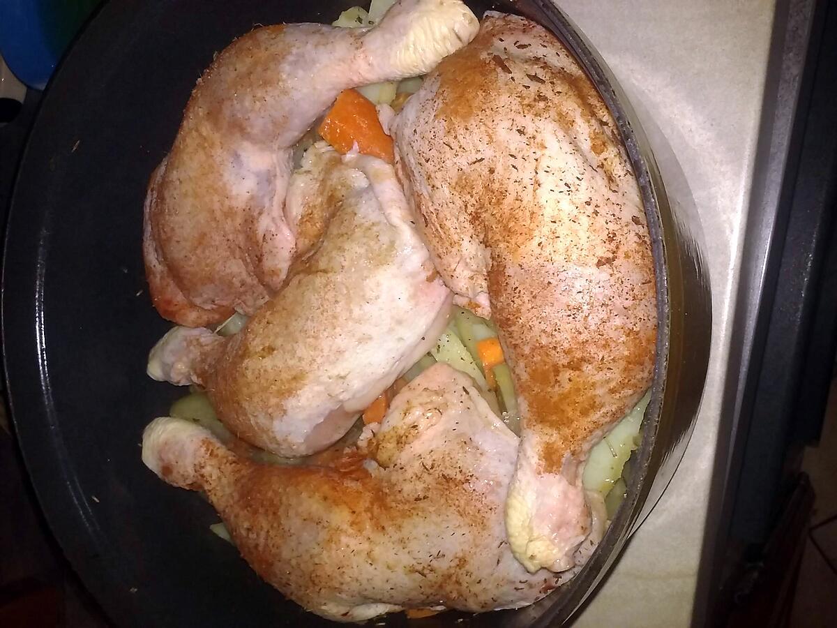 recette Cuisses de poulet et légumes au four