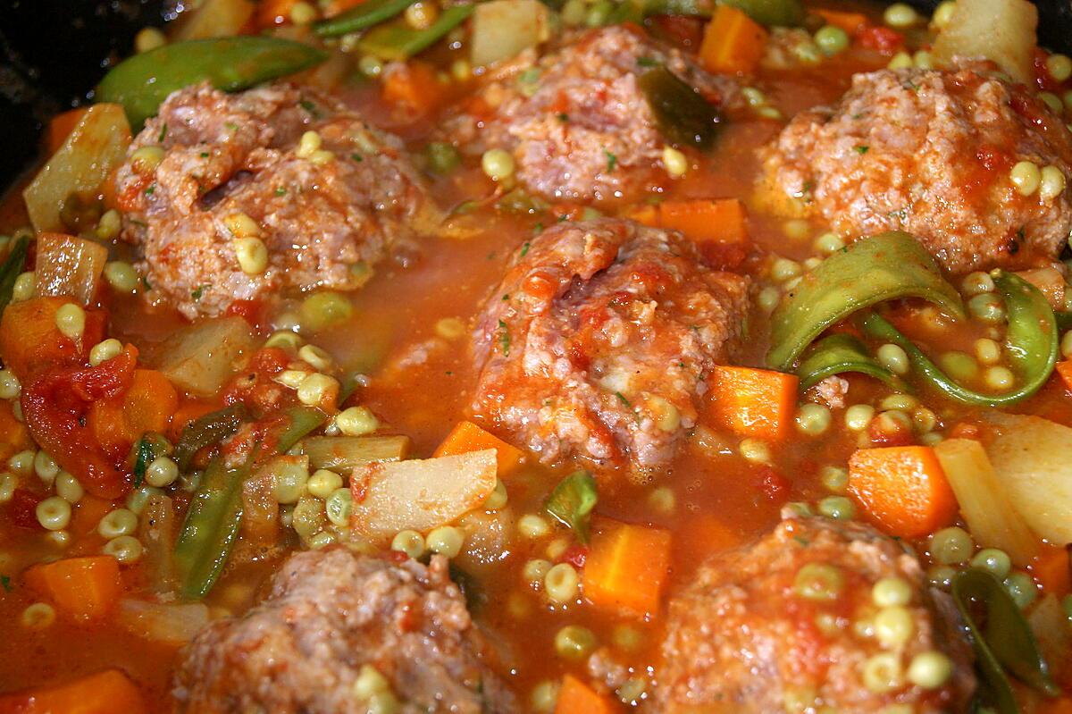 recette Tajine de Boulettes aux petits pois et épices