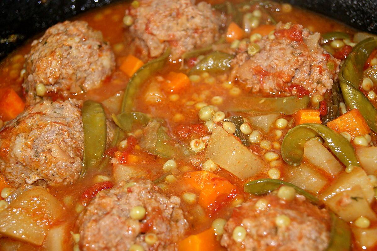 recette Tajine de Boulettes aux petits pois et épices