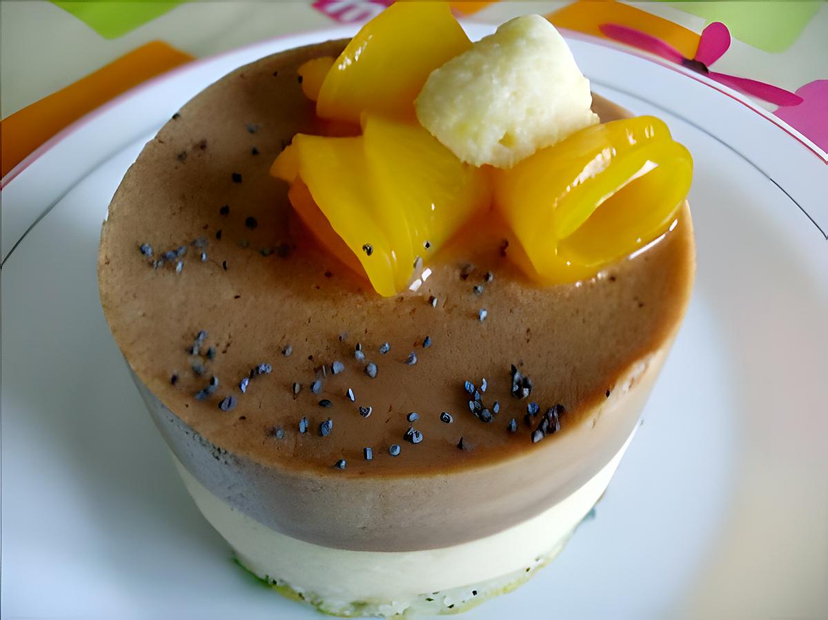 recette Entremets Individuels Pêches-Pralinoise et Pavot