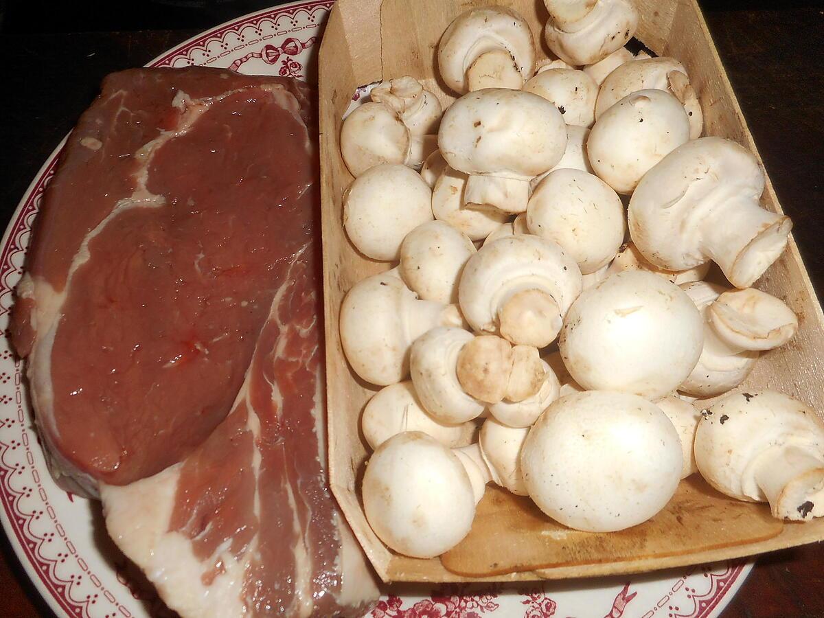 recette Cote de veau à la creme et champignons