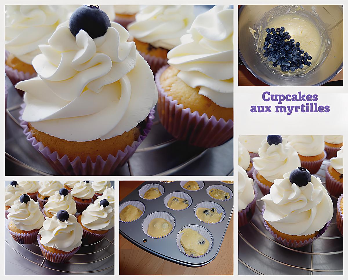 recette Cupcakes aux myrtilles et chantilly au mascarpone