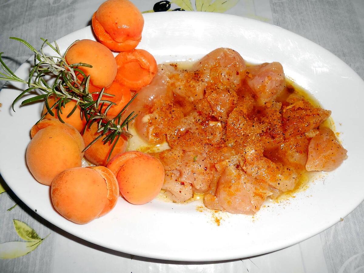 recette BROCHETTES DE POULET ET D'ABRICOTS