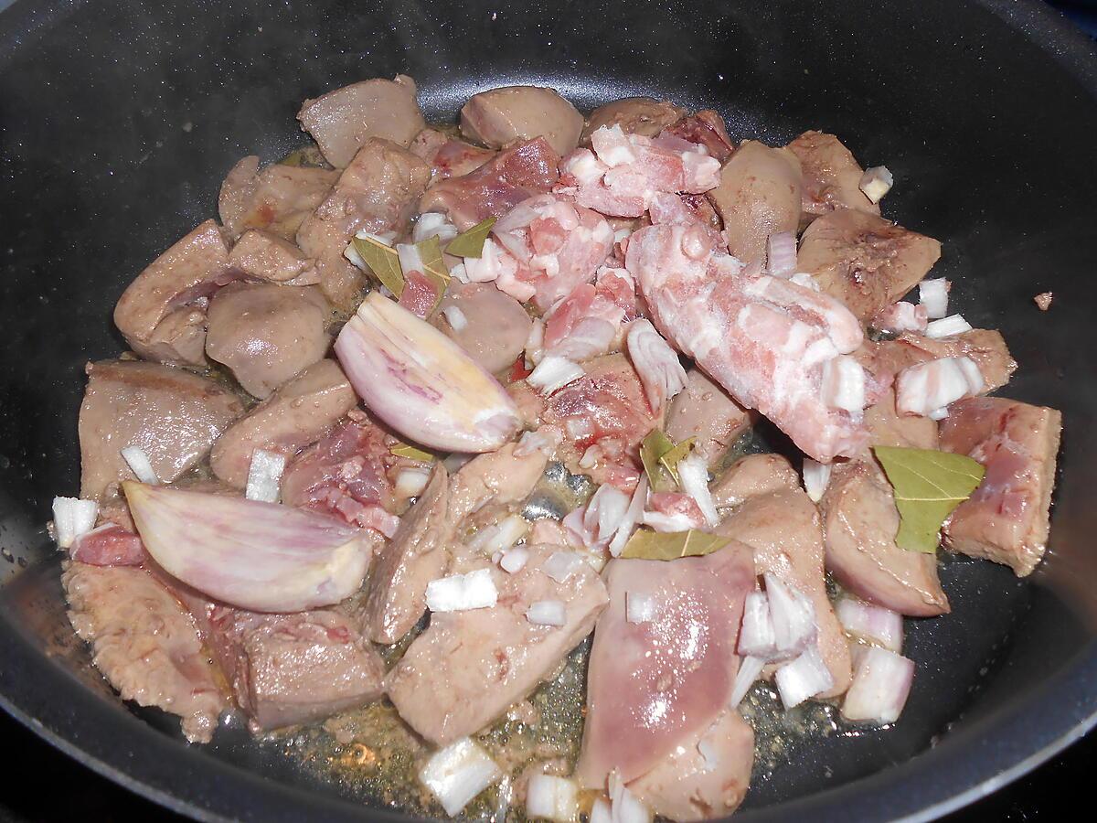 recette ROGNONS DE PORC SAUCE AU VIN