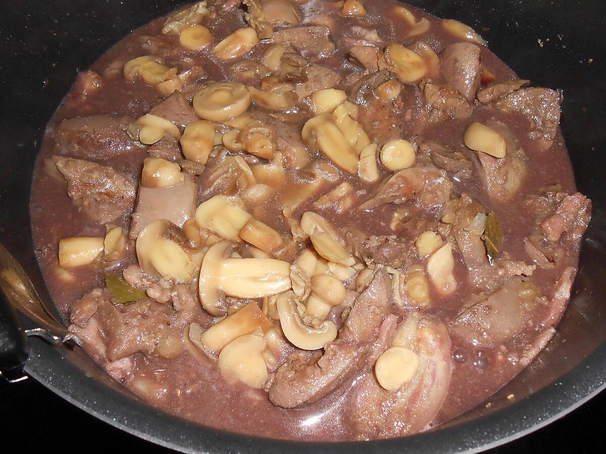 recette ROGNONS DE PORC SAUCE AU VIN